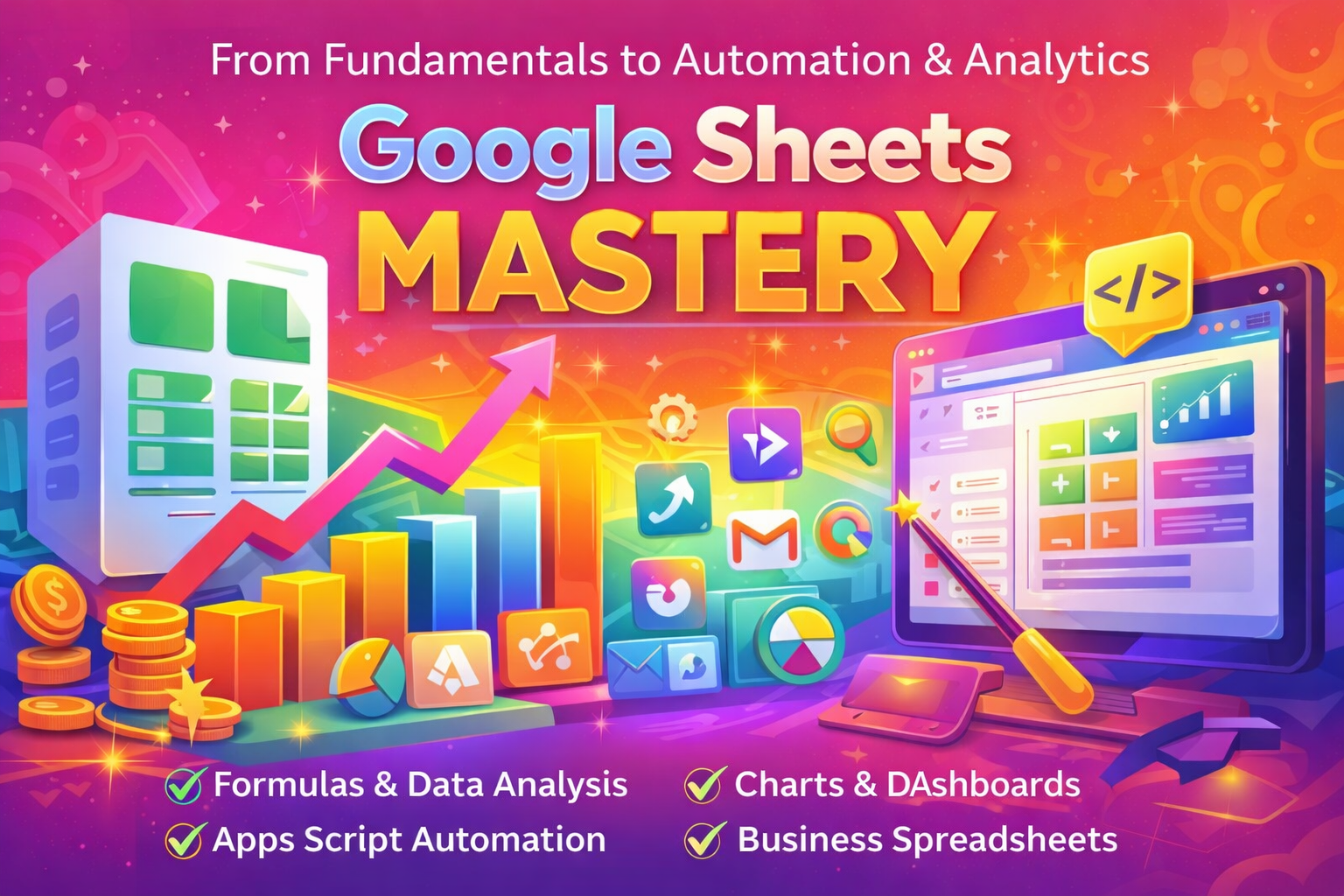 Google Sheets Mastery – From Fundamentals to Automation & Analytics